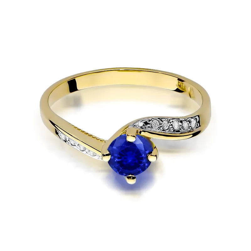 zlatý prsten s 0,50ct safírem a 0,05ct diamanty w0084-sab-01
