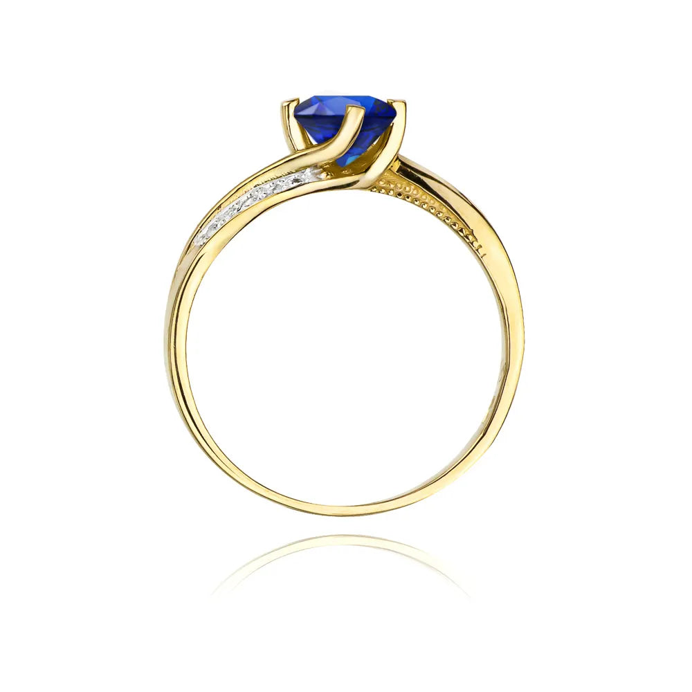 zlatý prsten s 0,50ct safírem a 0,05ct diamanty w0084-sab-01
