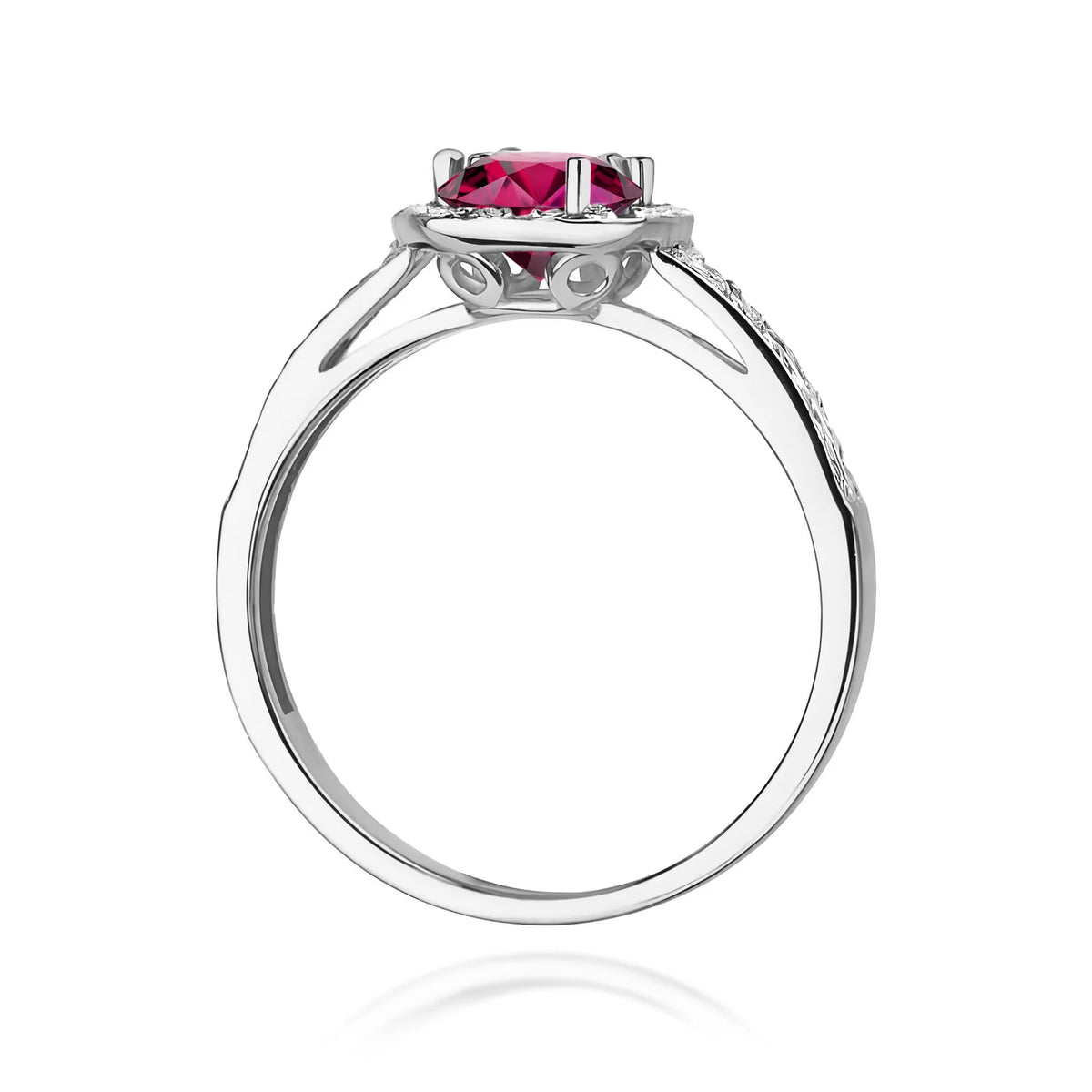 Prsten z bílého zlata s 0,60ct rodolitem a 0,20ct diamanty