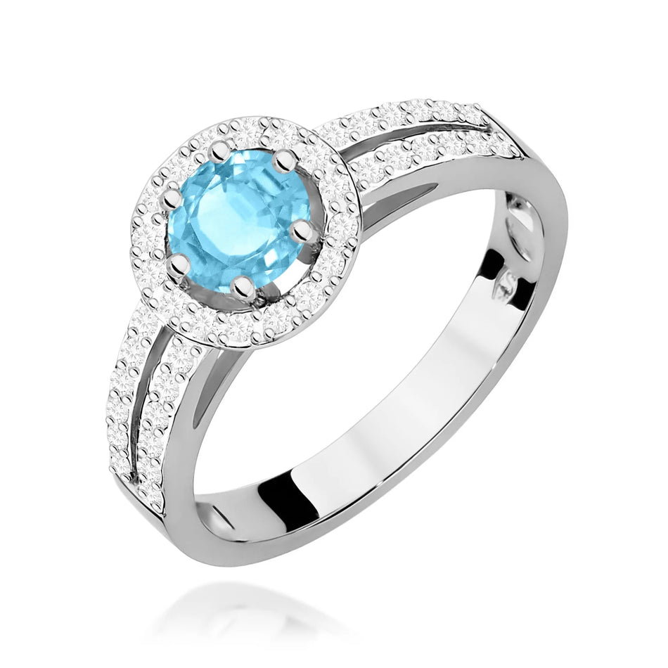 White Gold Ring with 0.50ct Topaz and 0.20ct Diamonds