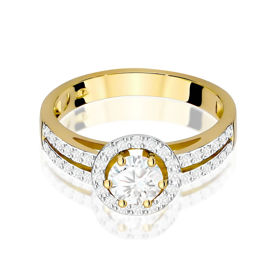 Gold Ring with 0.60ct White sapphire and 0.20ct Diamonds