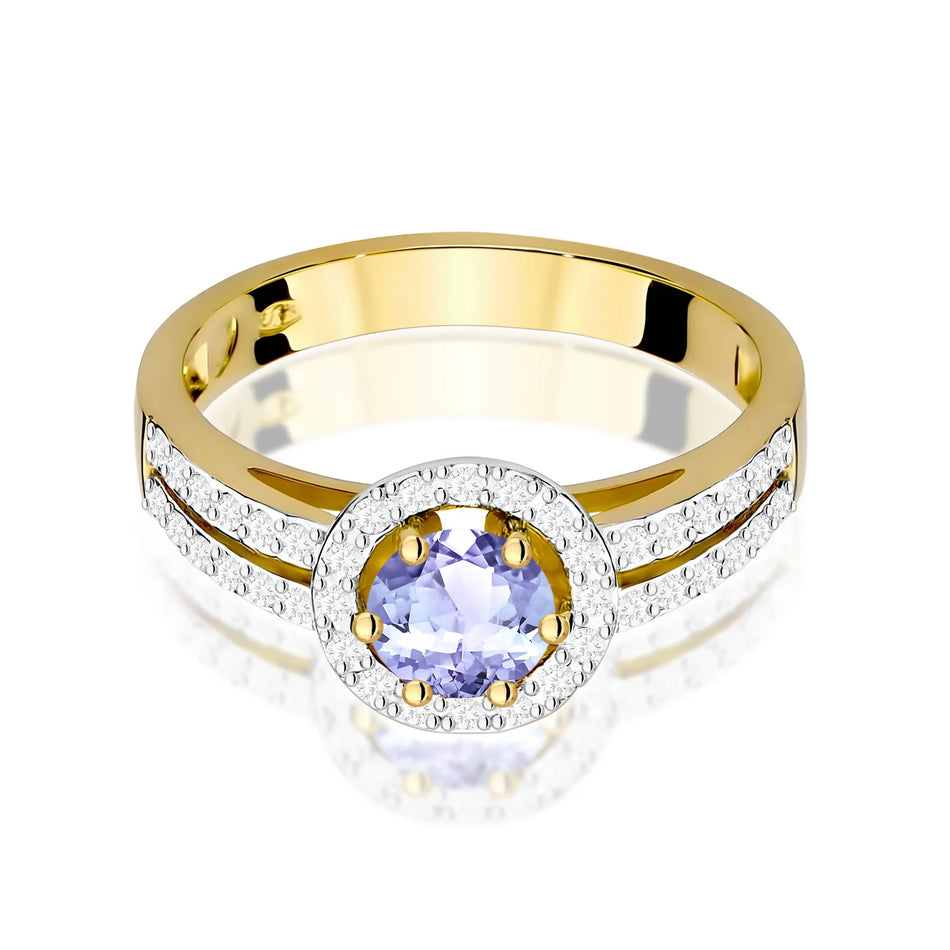 Gold Ring with 0.50ct Tansanit and 0.20ct Diamonds