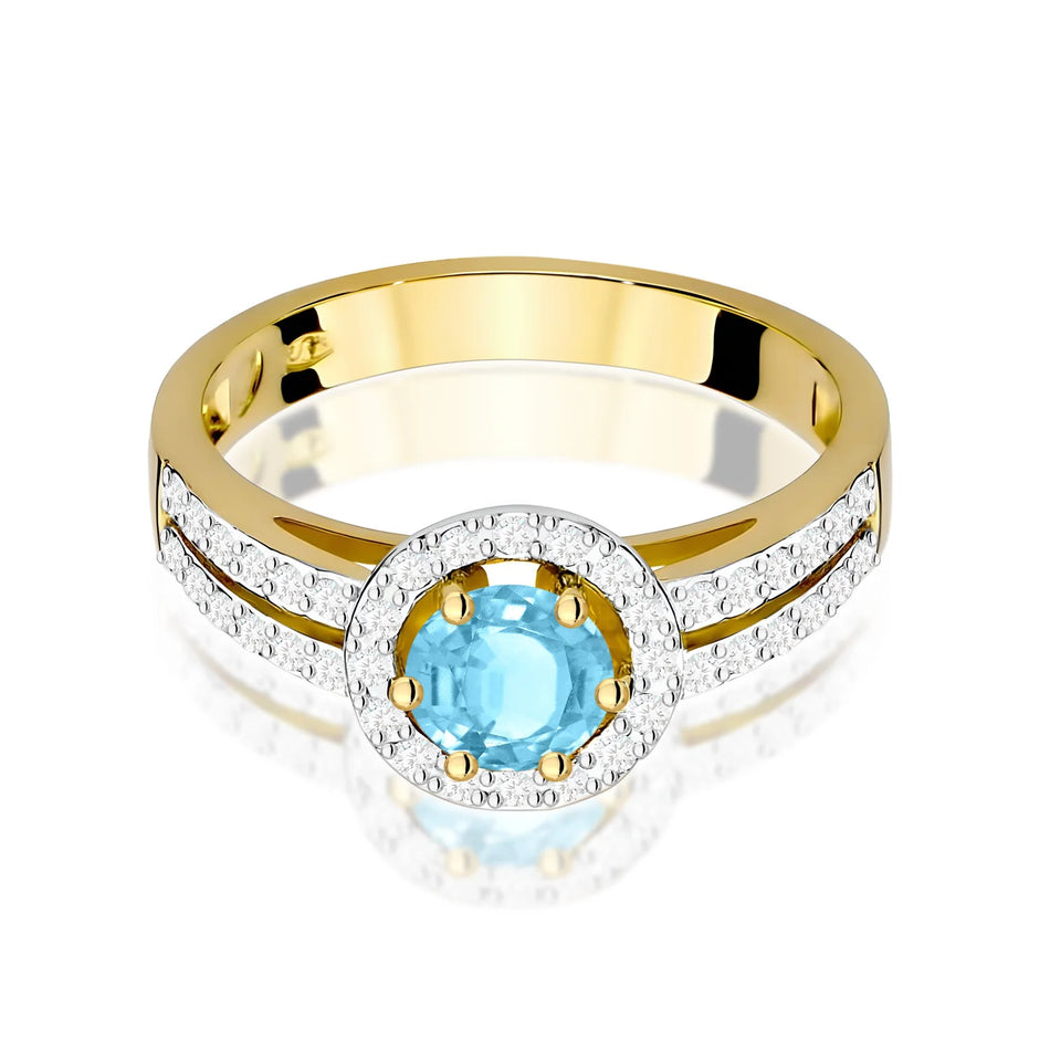 Gold Ring with 0.50ct Topaz and 0.20ct Diamonds