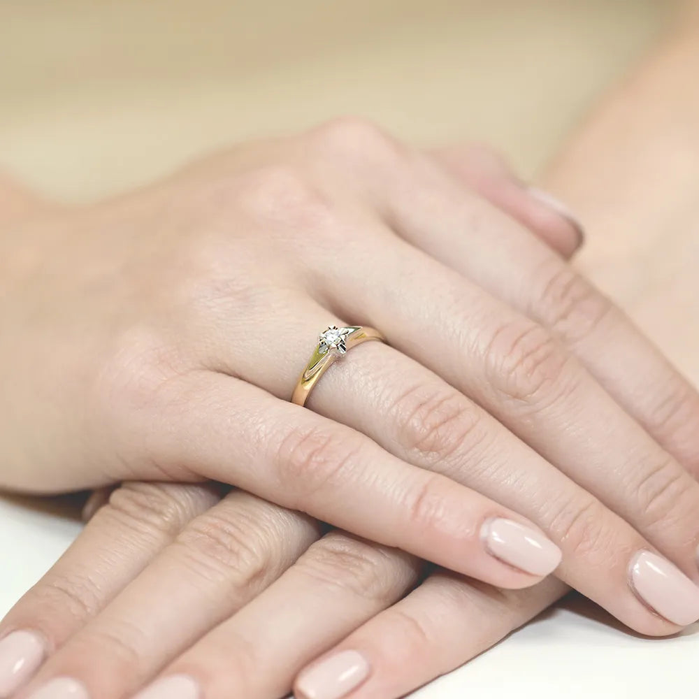 zlatý prsten s diamantem 0,08 ct w0088-diw-03