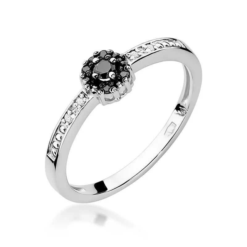 zlatý prsten s černými diamanty 0,04 ct a 0,054 ct w0091-dib-01
