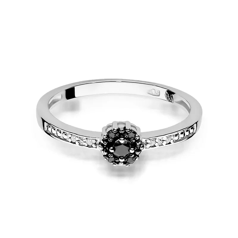 zlatý prsten s černými diamanty 0,04 ct a 0,054 ct w0091-dib-01