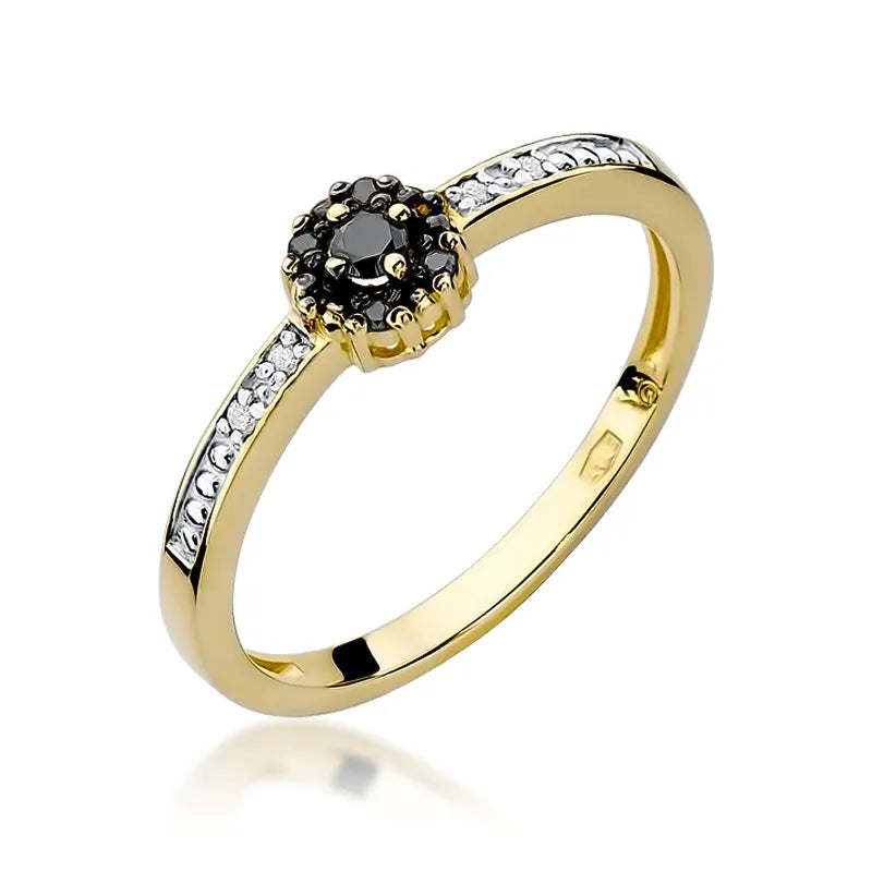 zlatý prsten s 0,04ct a 0,054ct černými diamanty w0091-dib-01