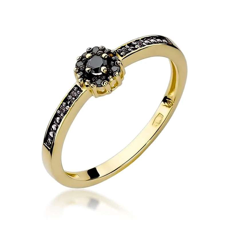 zlatý prsten s 0,04ct a 0,054ct černými diamanty w0091-dib-02