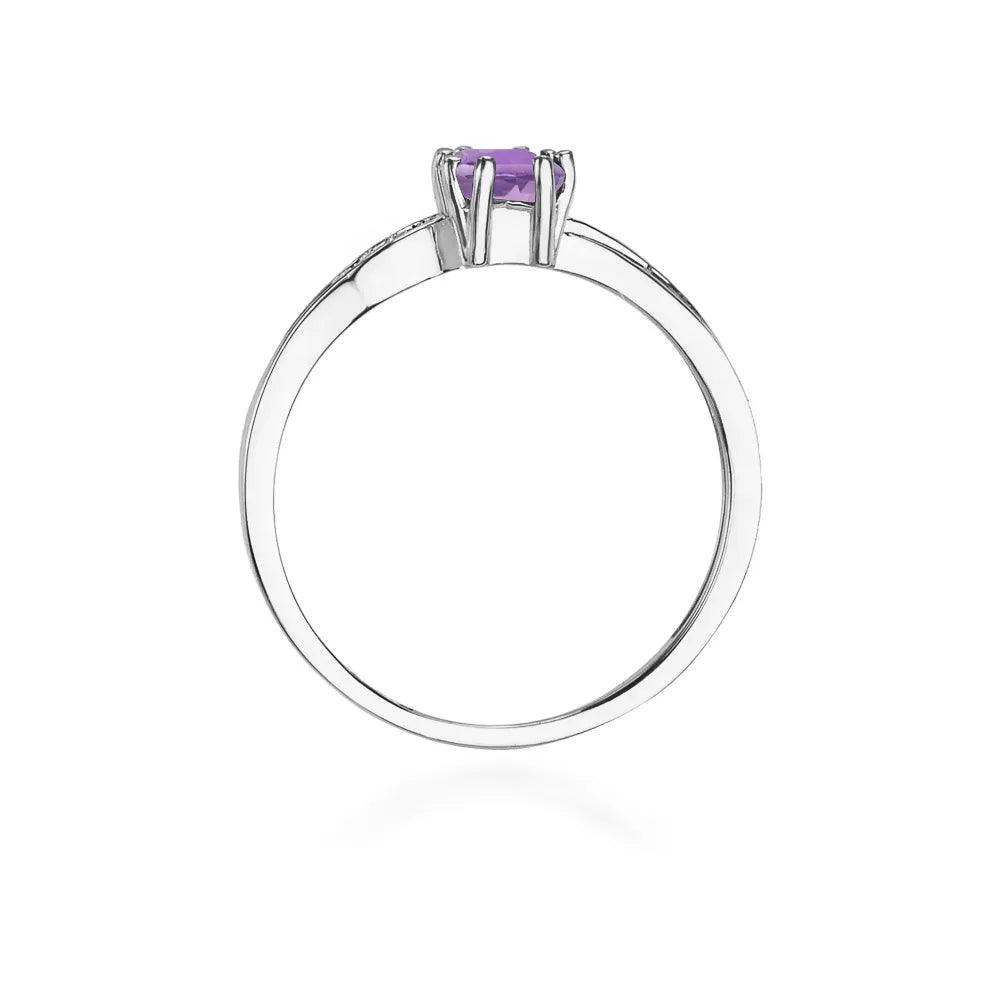 zlatý prsten s 0,50ct ametystem a 0,03ct diamanty w0094-amv-01