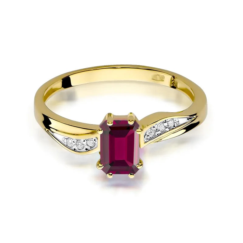 zlatý prsten s 0,70ct granátem a 0,03ct diamanty w0094-gar-01