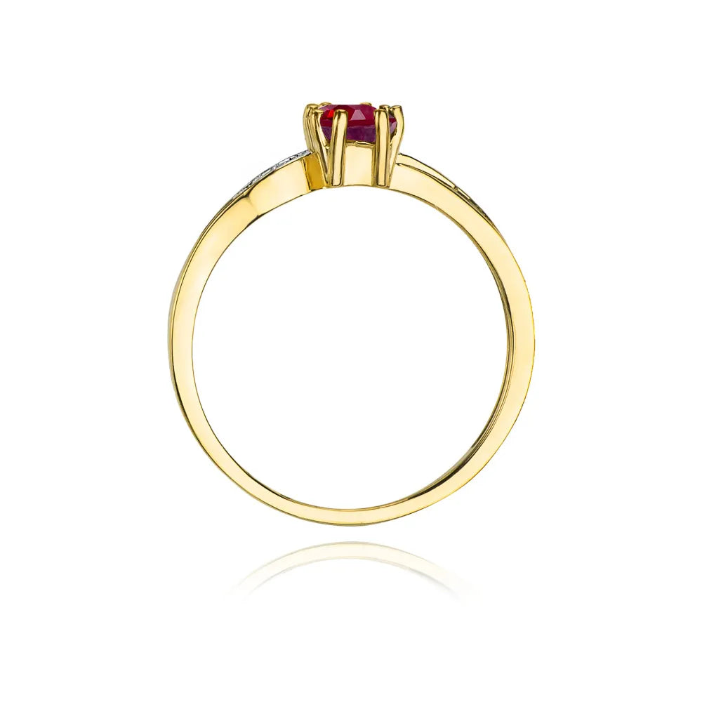 zlatý prsten s 0,70ct granátem a 0,03ct diamanty w0094-gar-01