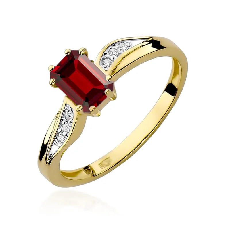 zlatý prsten s 0,80ct rubínem a 0,03ct diamanty w0094-rur-01