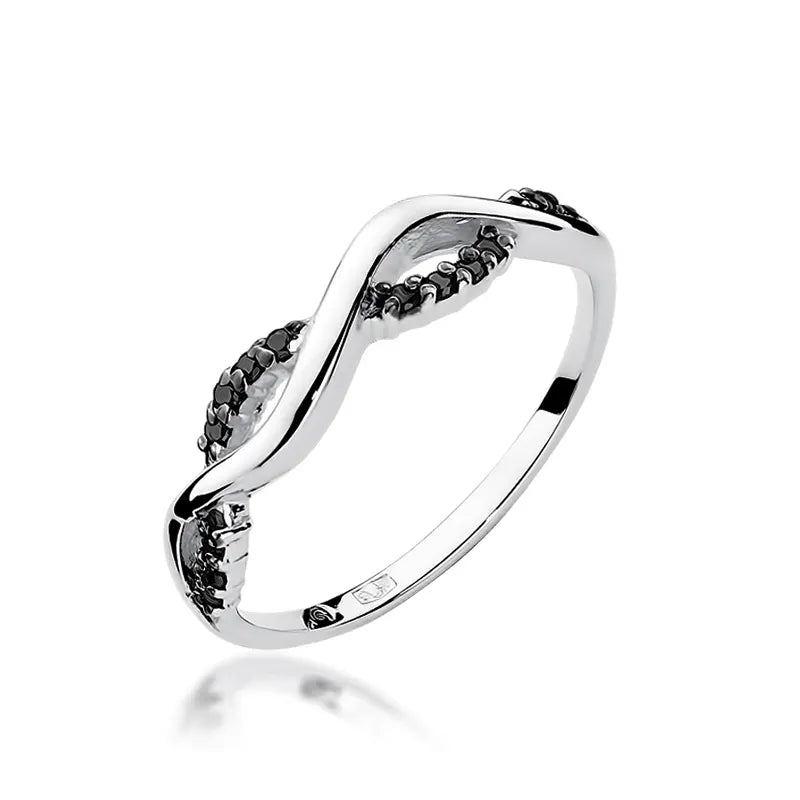 zlatý prsten s 0,07ct černými diamanty w0096-dib-01