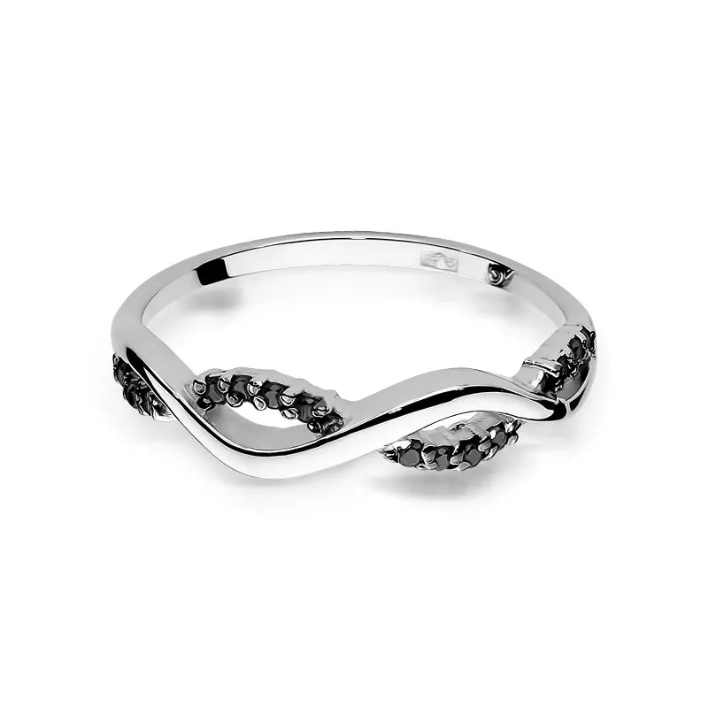 zlatý prsten s 0,07ct černými diamanty w0096-dib-01