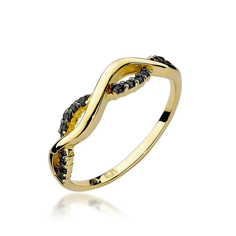 zlatý prsten s 0,07ct černými diamanty w0096-dib-01