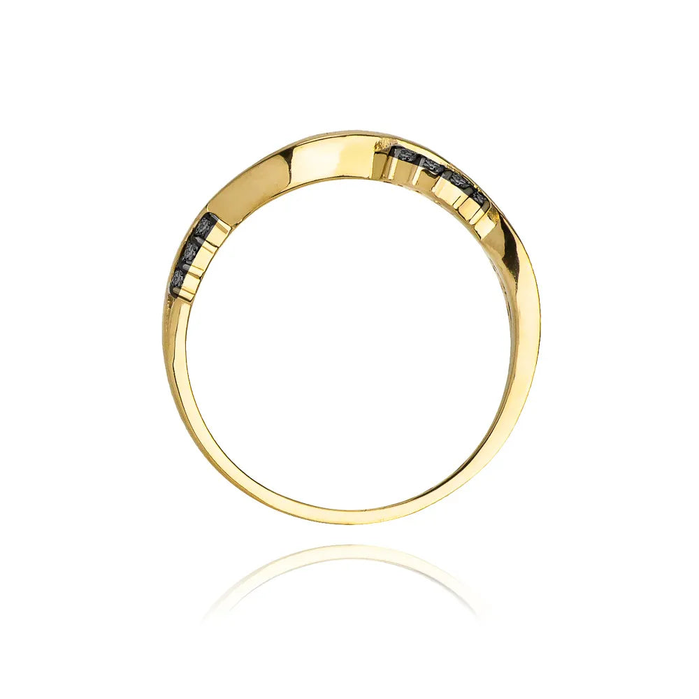 zlatý prsten s 0,07ct černými diamanty w0096-dib-01