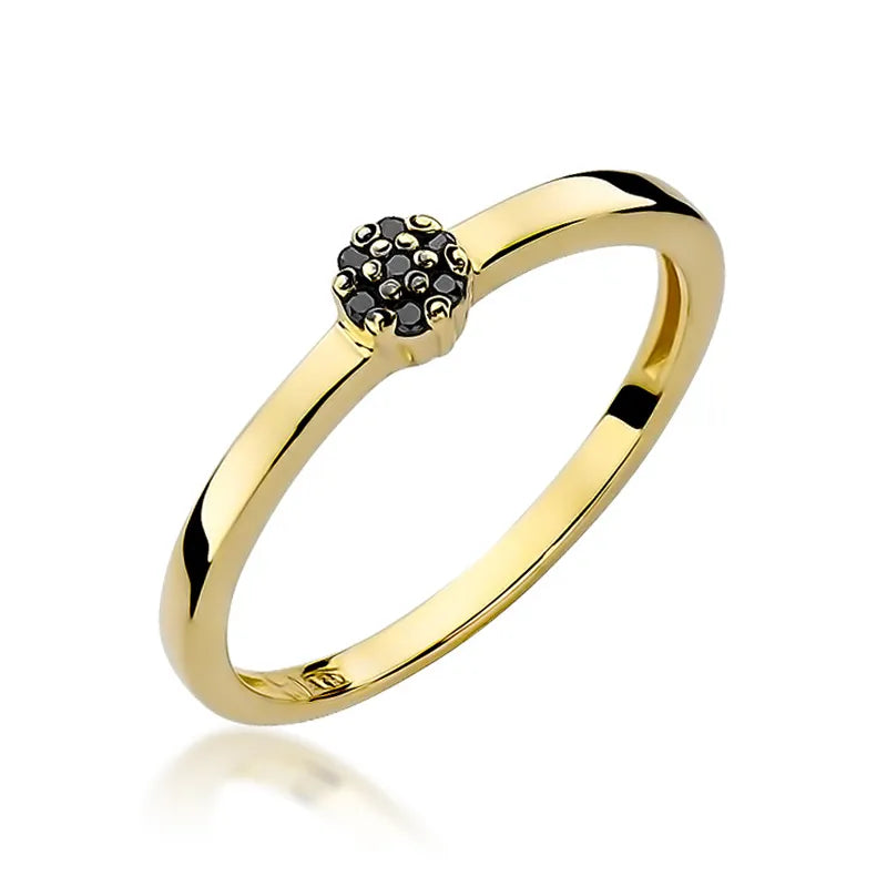 zlatý prsten s 0,035 ct černými diamanty w0100-dib-01