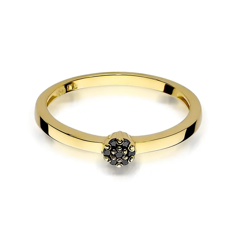 zlatý prsten s 0,035 ct černými diamanty w0100-dib-01