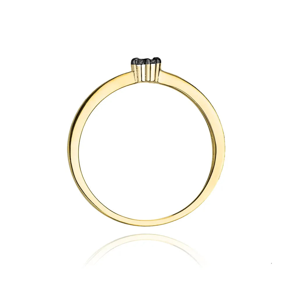 zlatý prsten s 0,035 ct černými diamanty w0100-dib-01