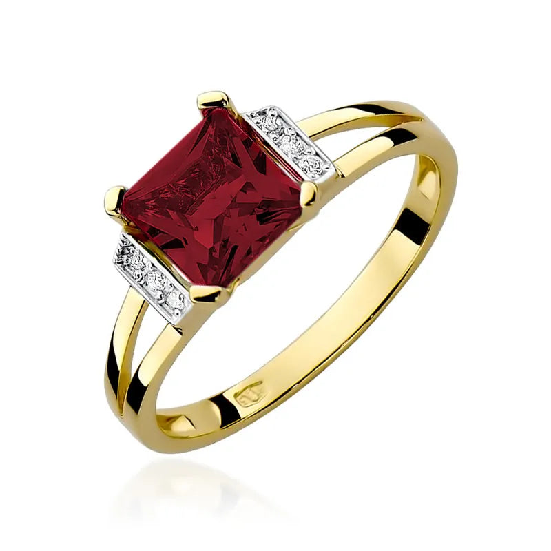 zlatý prsten s 1,30ct granátem a 0,03ct diamanty w0103-gar-01