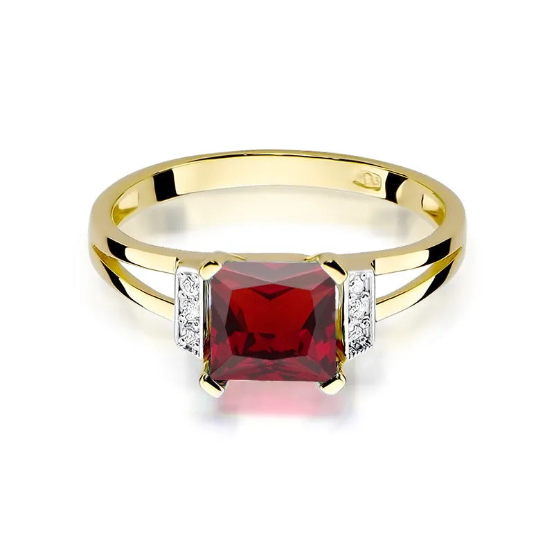 zlatý prsten s 1,30ct granátem a 0,03ct diamanty w0103-gar-01