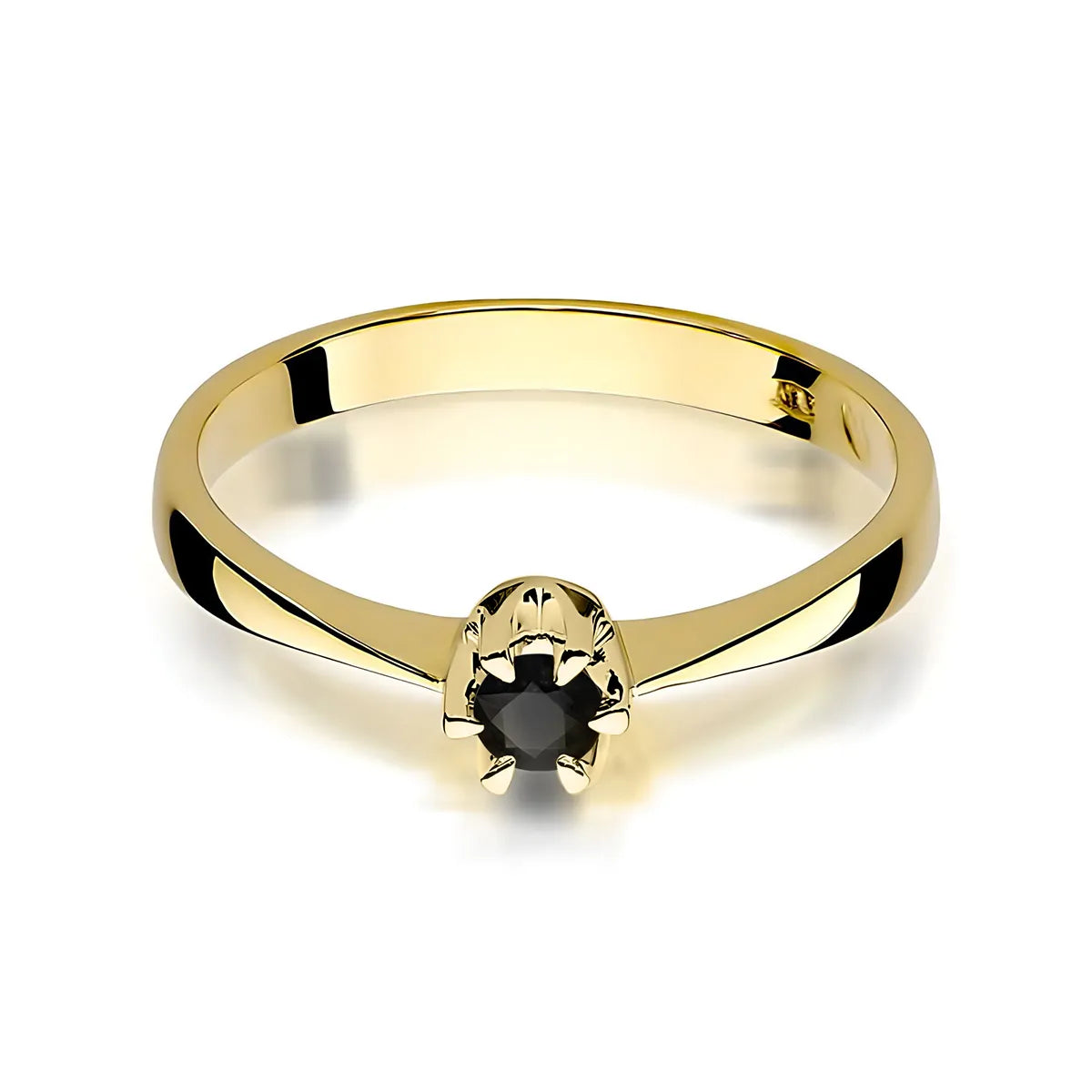 zlatý prsten s černým diamantem 0,12 ct w0111-dib-01