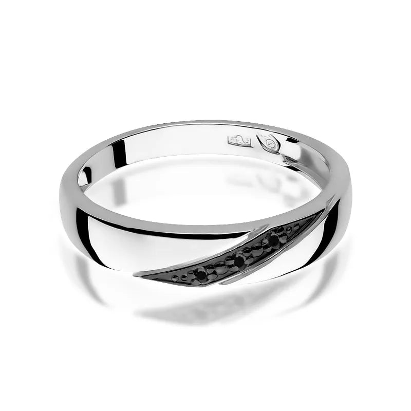 zlatý prsten s 0,015 ct černými diamanty w0118-dib-02