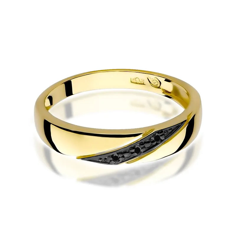 zlatý prsten s 0,015 ct černými diamanty w0118-dib-02