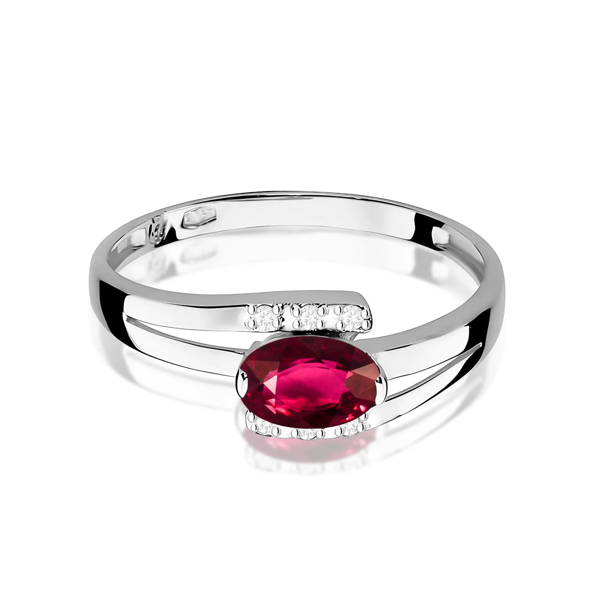 Zlatý prsten s 0,50ct rodolitem a 0,052ct diamanty