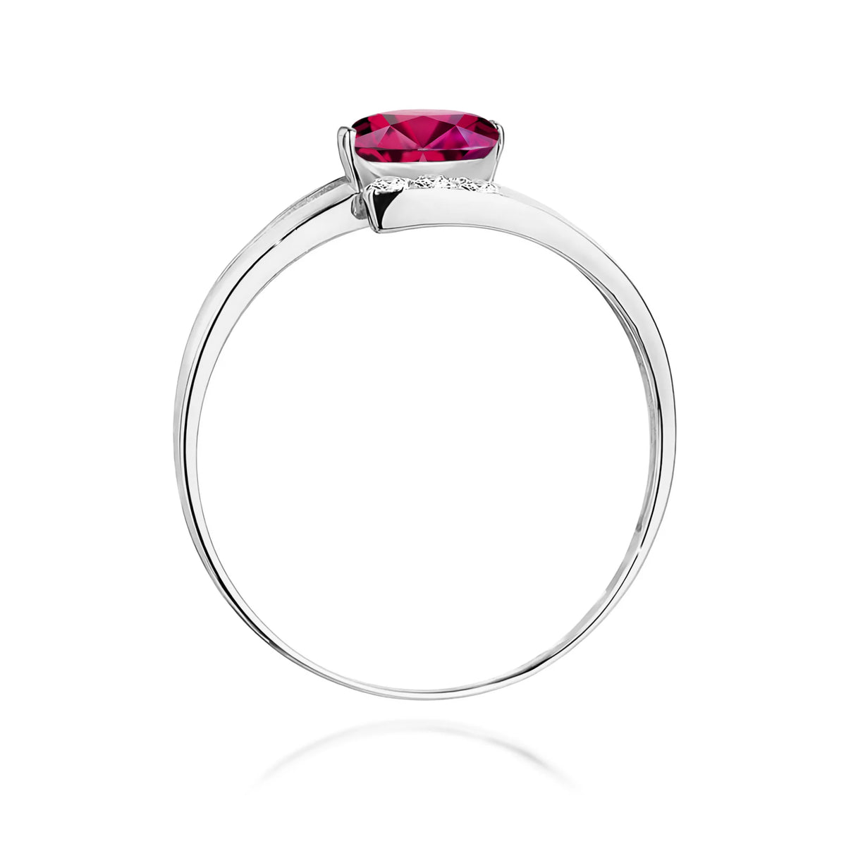 Prsten z bílého zlata s 0,50ct rhodolitem a 0,052ct diamanty