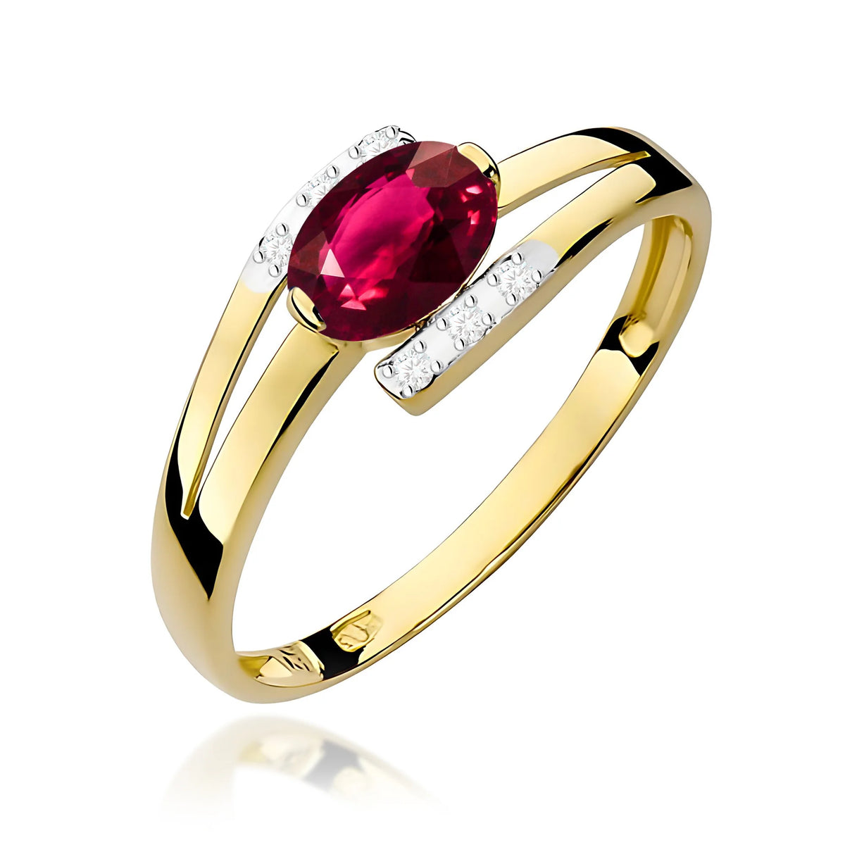 Zlatý prsten s 0,50ct rodolitem a 0,052ct diamanty