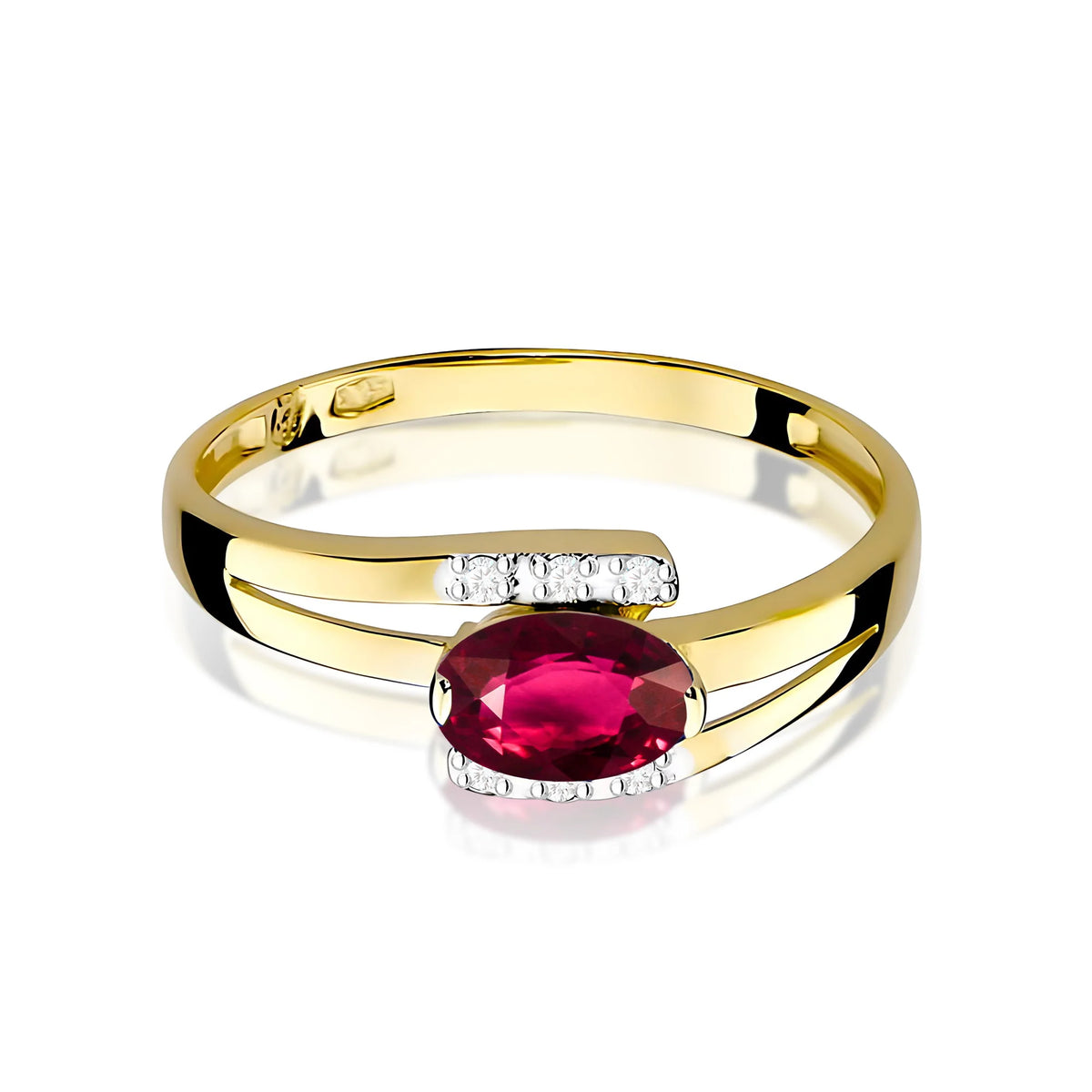 Zlatý prsten s 0,50ct rodolitem a 0,052ct diamanty