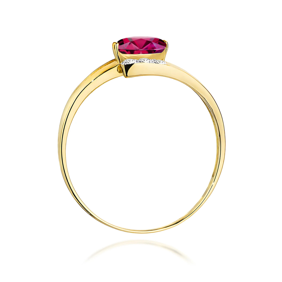 Zlatý prsten s 0,50ct rodolitem a 0,052ct diamanty