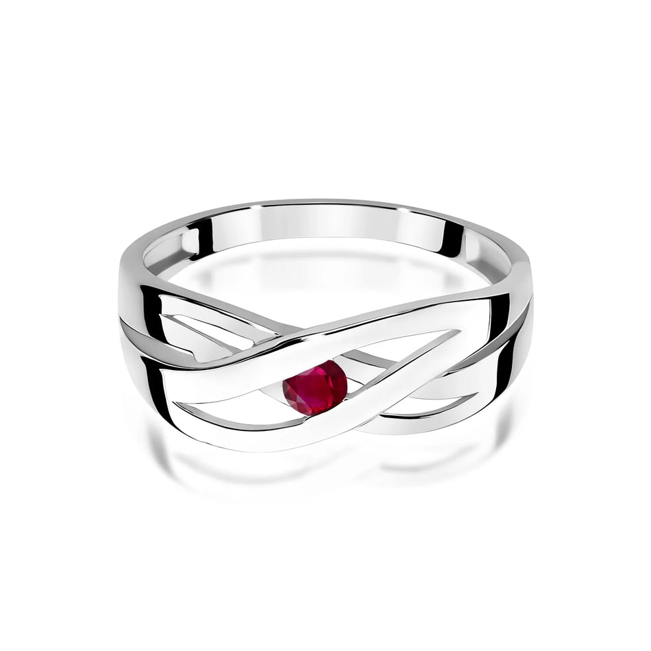 White Gold Ring with 0.15ct Ruby