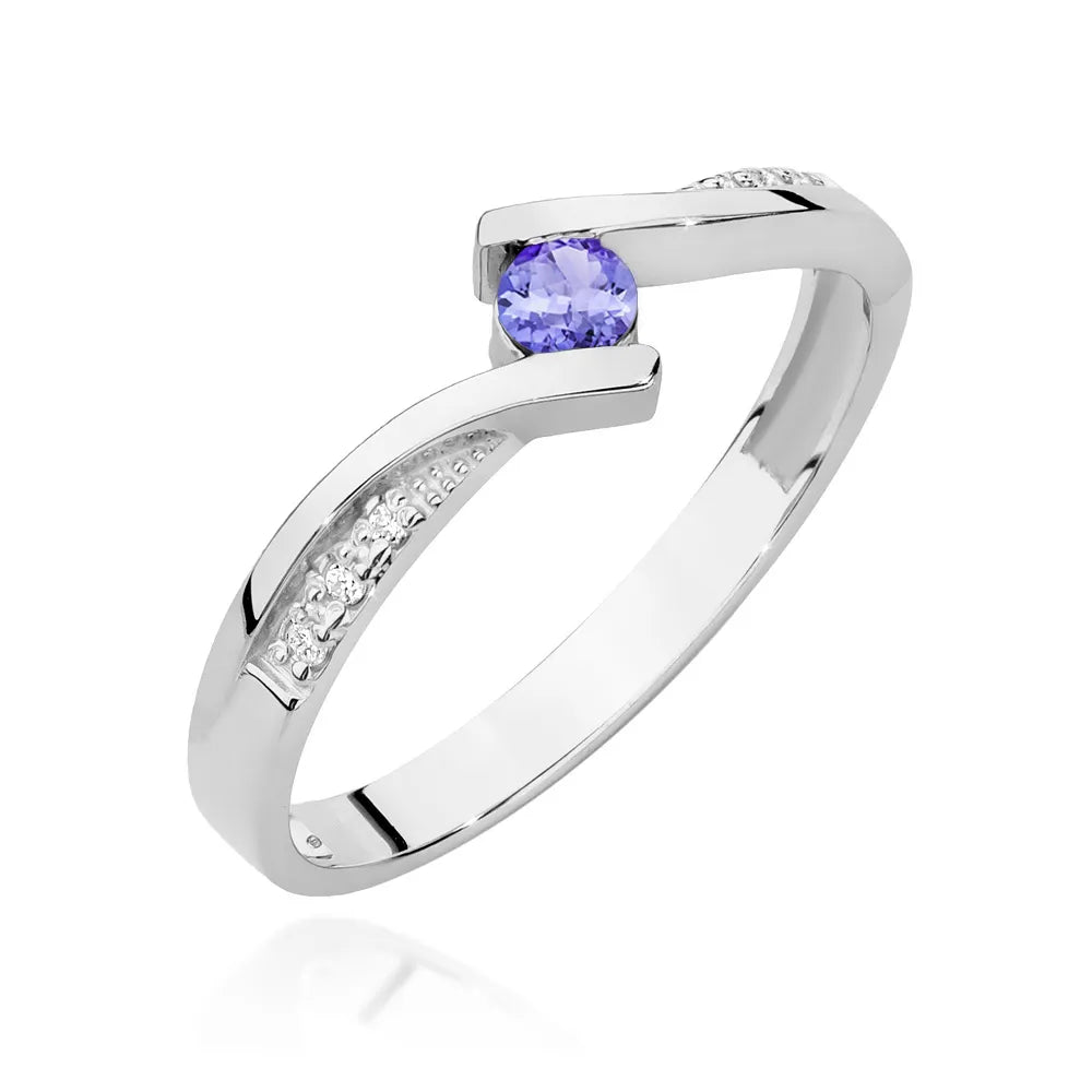zlatý prsten s 0,15ct tanzanitem a 0,03ct diamanty w0177-tap-01