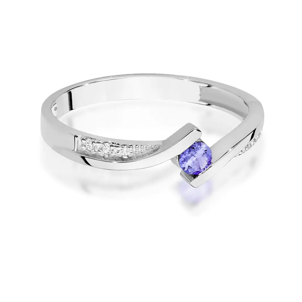 zlatý prsten s 0,15ct tanzanitem a 0,03ct diamanty w0177-tap-01
