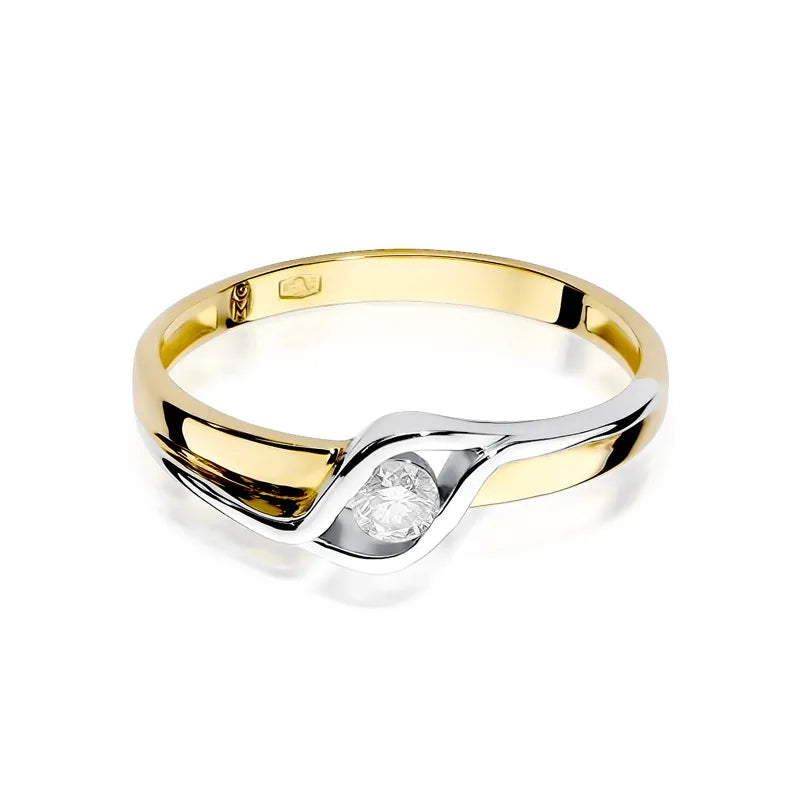 zlatý prsten s diamantem 0,10 ct w0178-diw-02