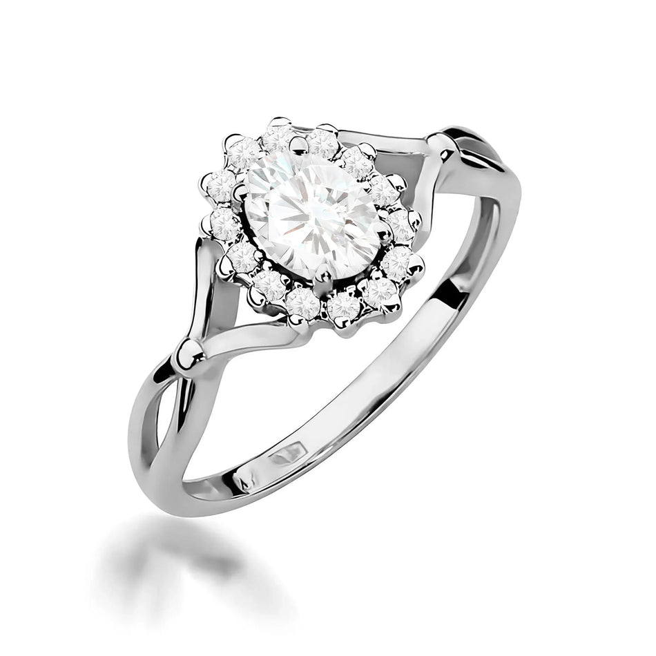 Lab-grown Diamond Engagement Ring in 585 White Gold