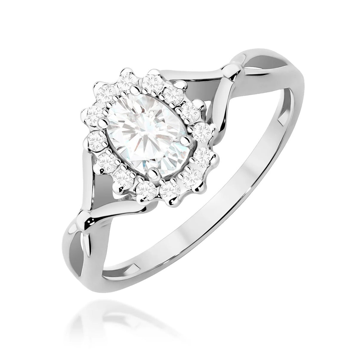 Prsten z bílého zlata s 0,40ct a 0,12ct Lab-grown diamanty