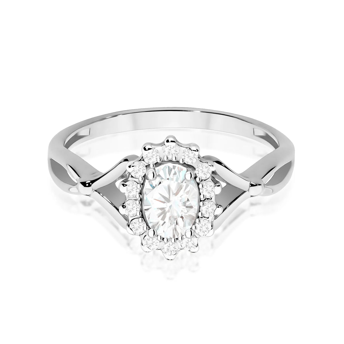 Prsten z bílého zlata s 0,40ct a 0,12ct Lab-grown diamanty