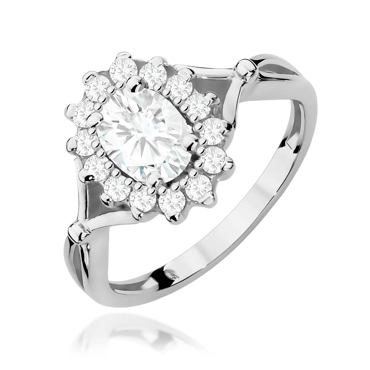 Prsten z bílého zlata s 0,70ct a 0,28ct lab-grown diamanty