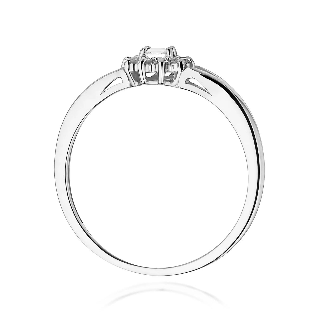 Zásnubní prsten s diamantem v 585 bílém zlatě