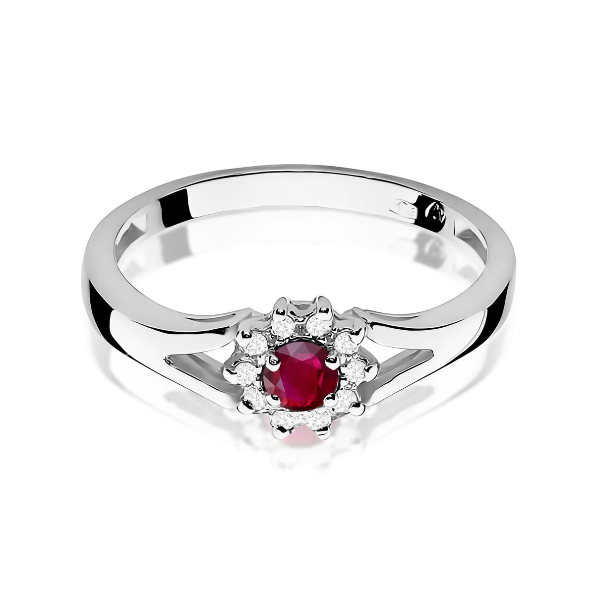 zlatý prsten s 0,15ct rubínem a 0,086ct diamanty w0185-rur-01