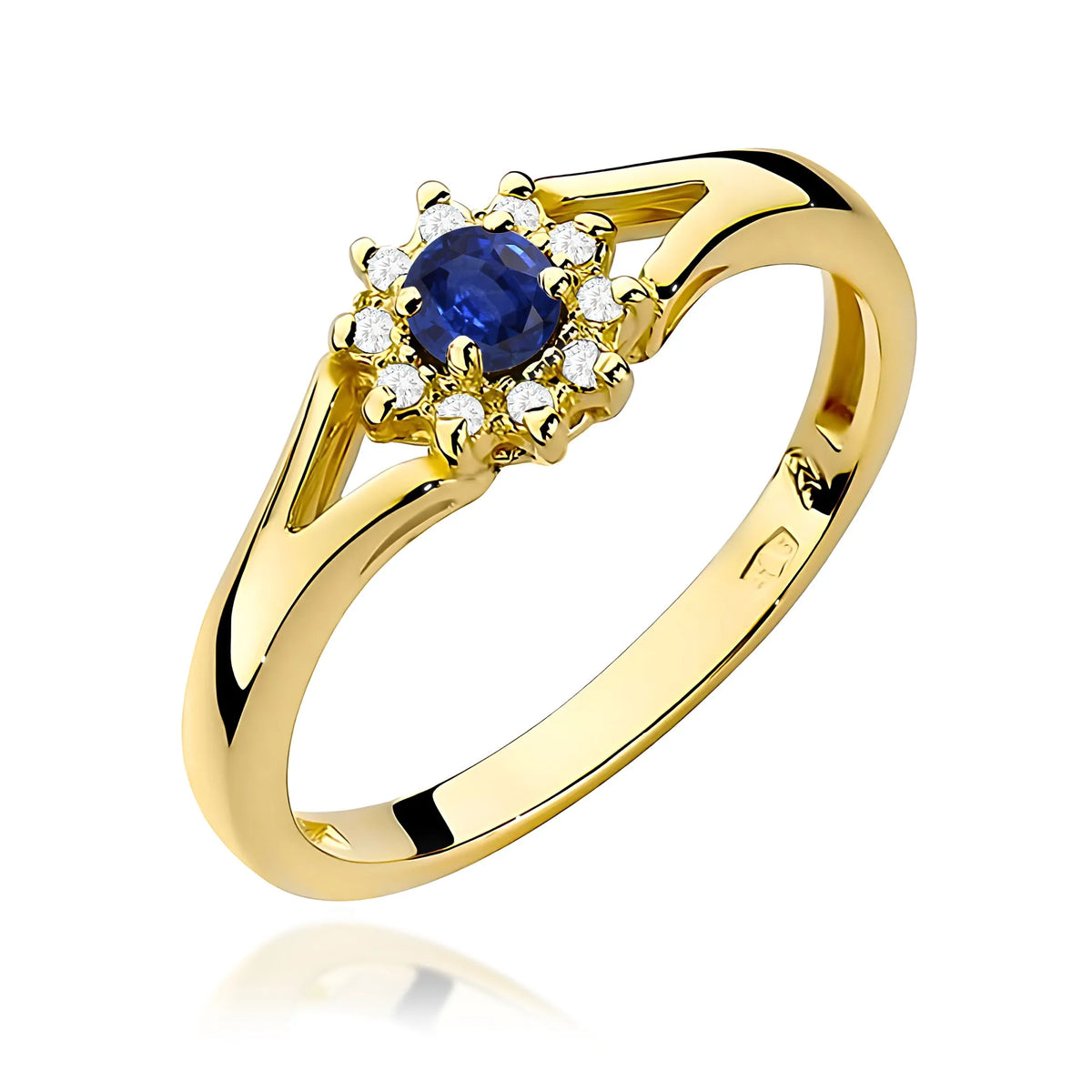 zlatý prsten s 0,15ct safírem a 0,086ct diamanty w0185-sab-01