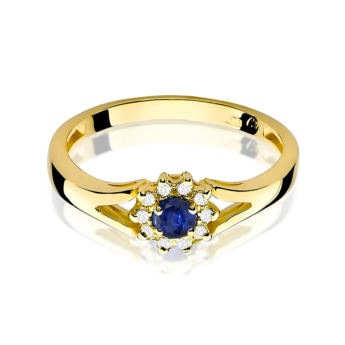 zlatý prsten s 0,15ct safírem a 0,086ct diamanty w0185-sab-01