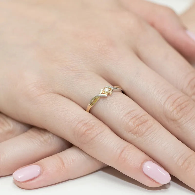 zlatý prsten s diamantem 0,04 ct w0190-diw-01