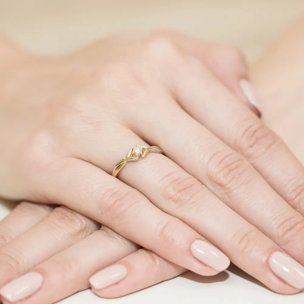 zlatý prsten s diamantem 0,08 ct w0190-diw-03