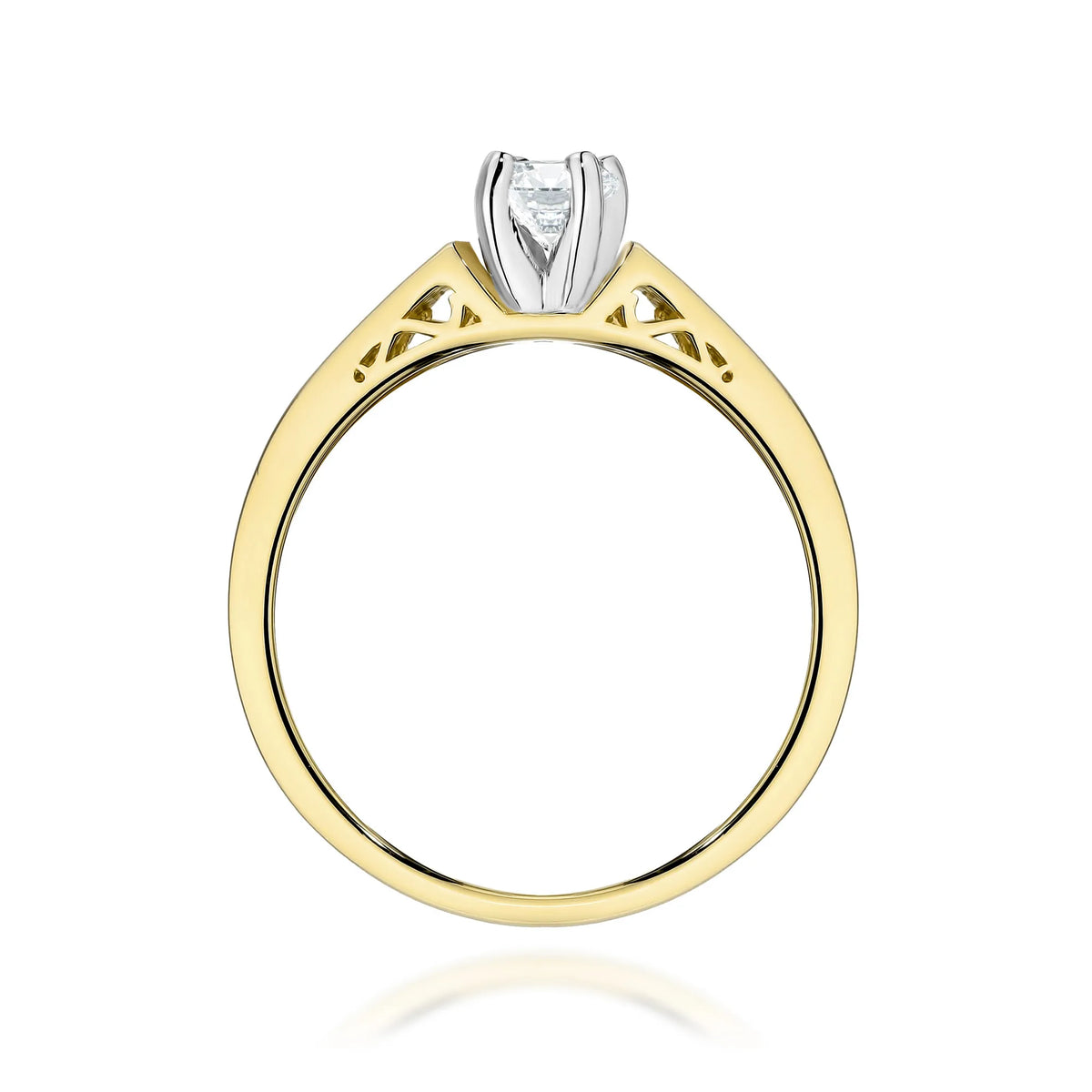zlatý prsten s laboratorními diamanty 0,30 ct a 0,116 ct w0198-ldw-01