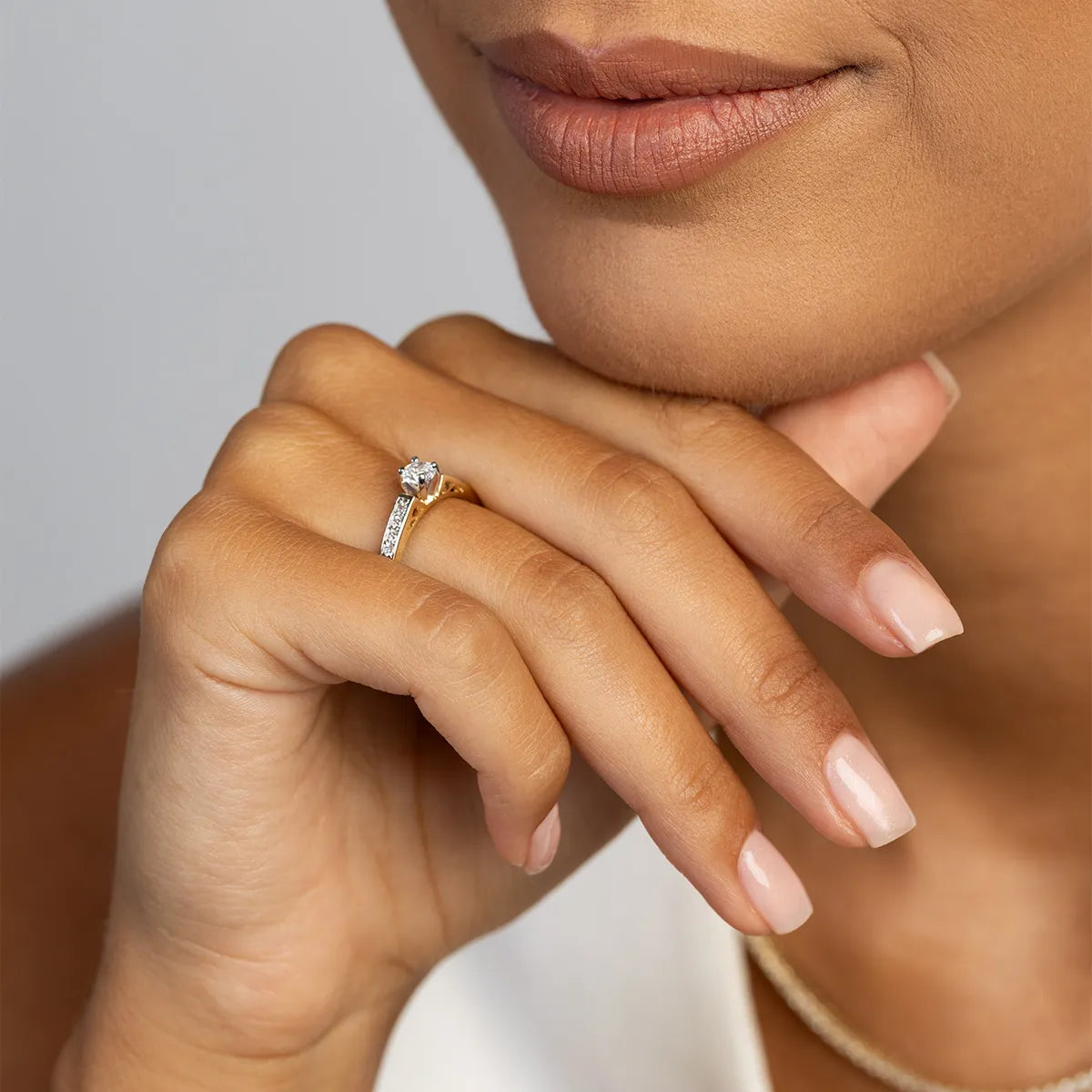 zlatý prsten s laboratorními diamanty 0,30 ct a 0,116 ct w0198-ldw-01