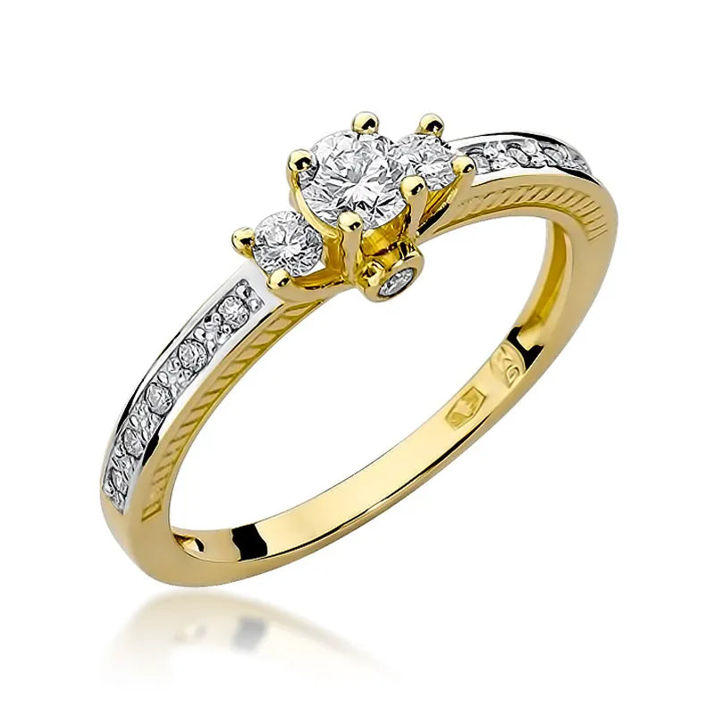 zlatý prsten s diamanty 0,20 ct a 0,215 ct w0199-diw-01